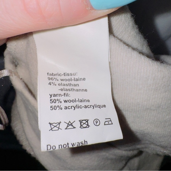 Crea Concept Cream High Waisted Wide Leg Cropped Wool Pants size EUR 38 - Picture 5 of 7